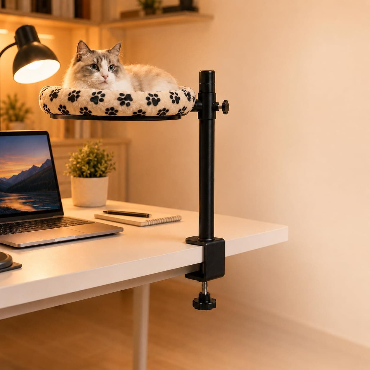 PurePace 360° Ergonomic Clamp-On Cat Desk Perch